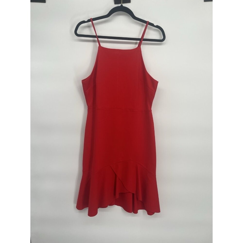 Edit White Closet Red Ruffle Hem Sleeveless‎ Dress Cocktail size 12